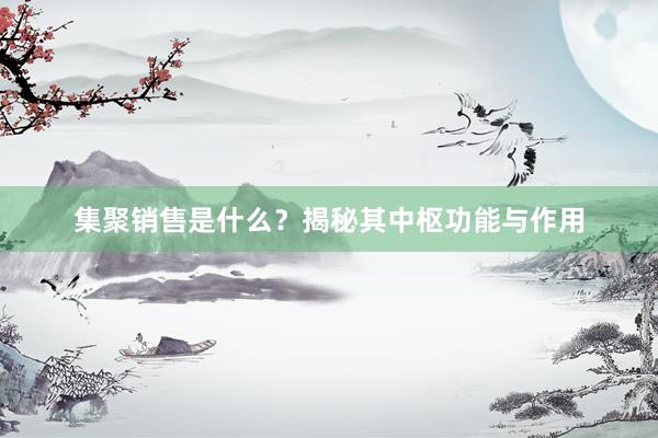 集聚销售是什么？揭秘其中枢功能与作用